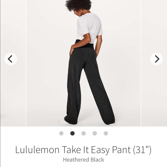 lululemon take it easy pant sz 6 HEATHERED BLACK - Picture 2 of 9